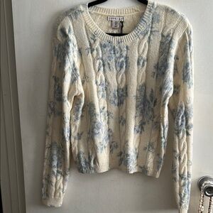 Sincerely Jules Cream and Blue Women's Sweater
